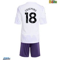 Manchester United Casemiro #18 Bortedraktsett Barn 2025-26 Kortermet (+ Korte bukser)